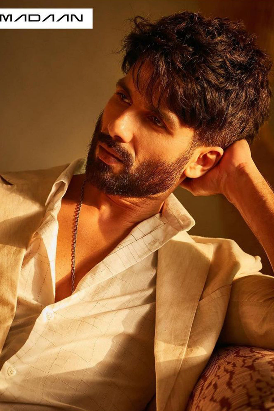 Shahid Kapoor In Natural Beige Linen Unlined Suit Suit
