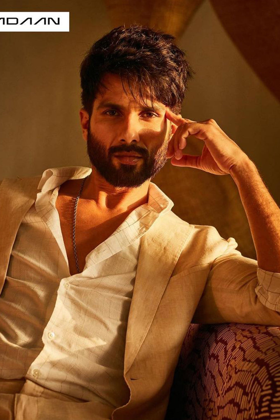 Shahid Kapoor In Natural Beige Linen Unlined Suit Suit
