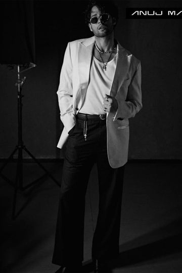 Siddhant Chaturvedi In Ivory Jacket With Black Trouser